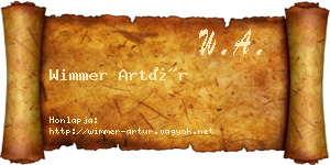 Wimmer Artúr névjegykártya